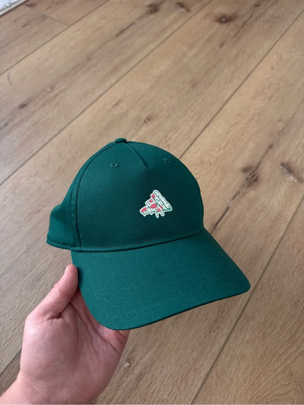 adidas Dark Green Baseball Cap with Pizza Patch